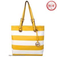 michael kors striped reizen medium geel wit bakken Handtas Prijs r9zww851